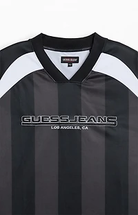 Guess Jeans Striped Long Sleeve Soccer Jersey