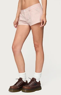 Edikted Monty Plaid Micro Shorts