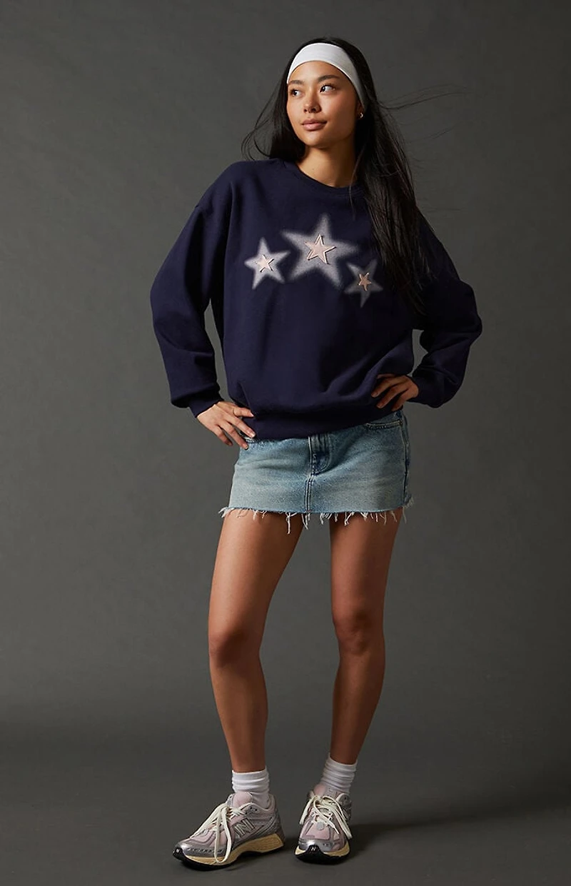 Pacsun Triple Star Crew Neck Sweatshirt
