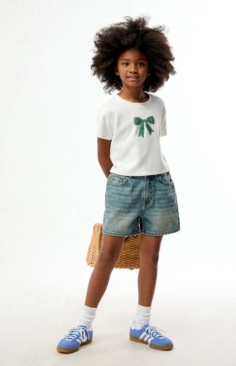 Pacsun Kids Baggy Denim Shorts Medium Blue Tinted