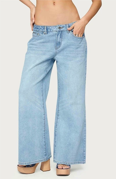 Edikted Petite Low Rise Wide Leg Jeans