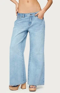 Edikted Petite Low Rise Wide Leg Jeans
