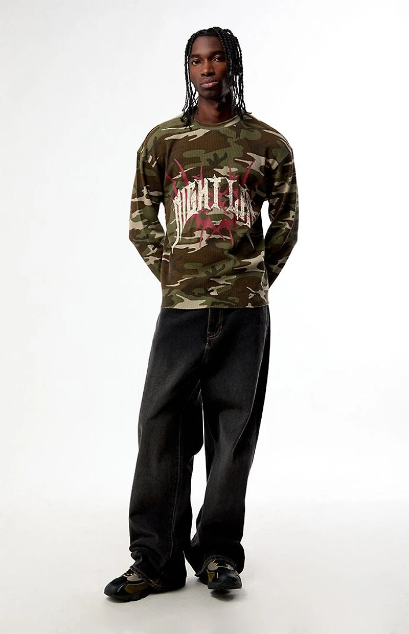 Nightlab Night Camo Waffle Knit Long Sleeve T-Shirt