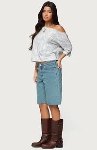 Edikted Davida Off Shoulder Camo Top