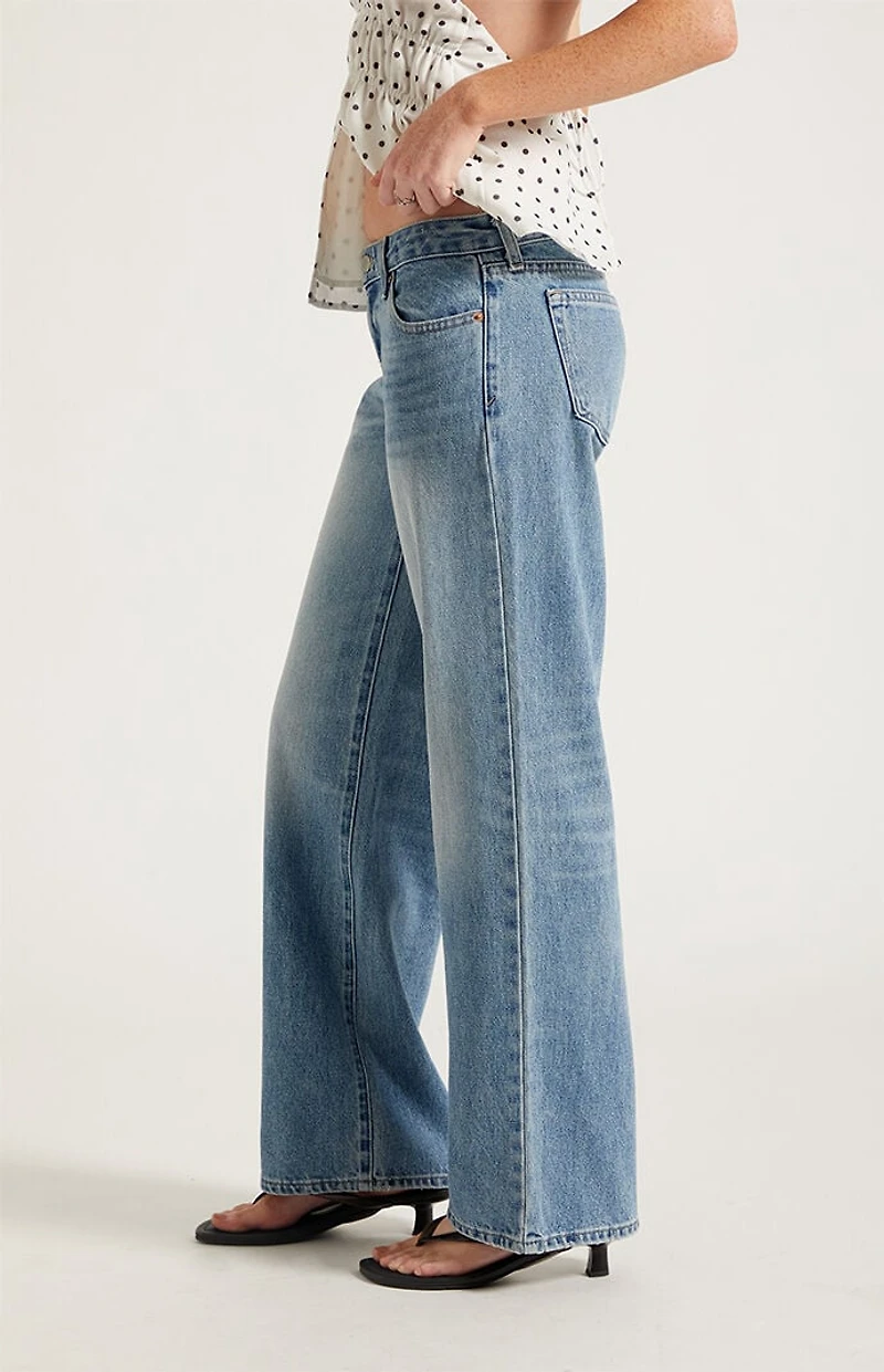 Pacsun Zoe Low Rise Girlfriend Jeans Medium Blue Wash