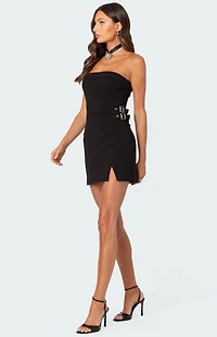 Edikted Side Belt Lace Up Mini Dress