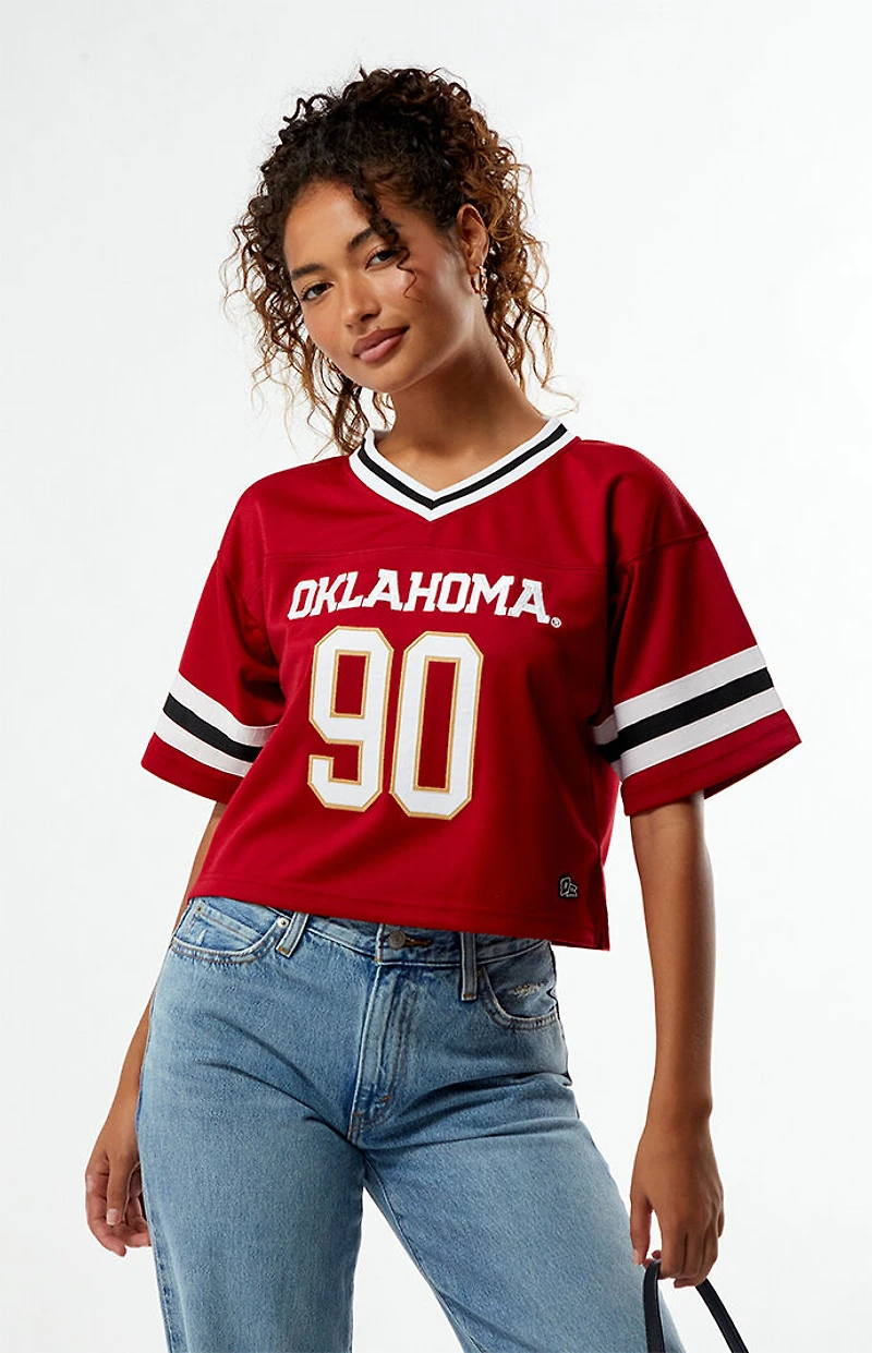 HYPE & VICE Oklahoma Sooners Cropped Football Jersey