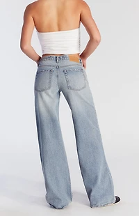 Pacsun Casey Low Rise Baggy Jeans Rhinestone Butterfly