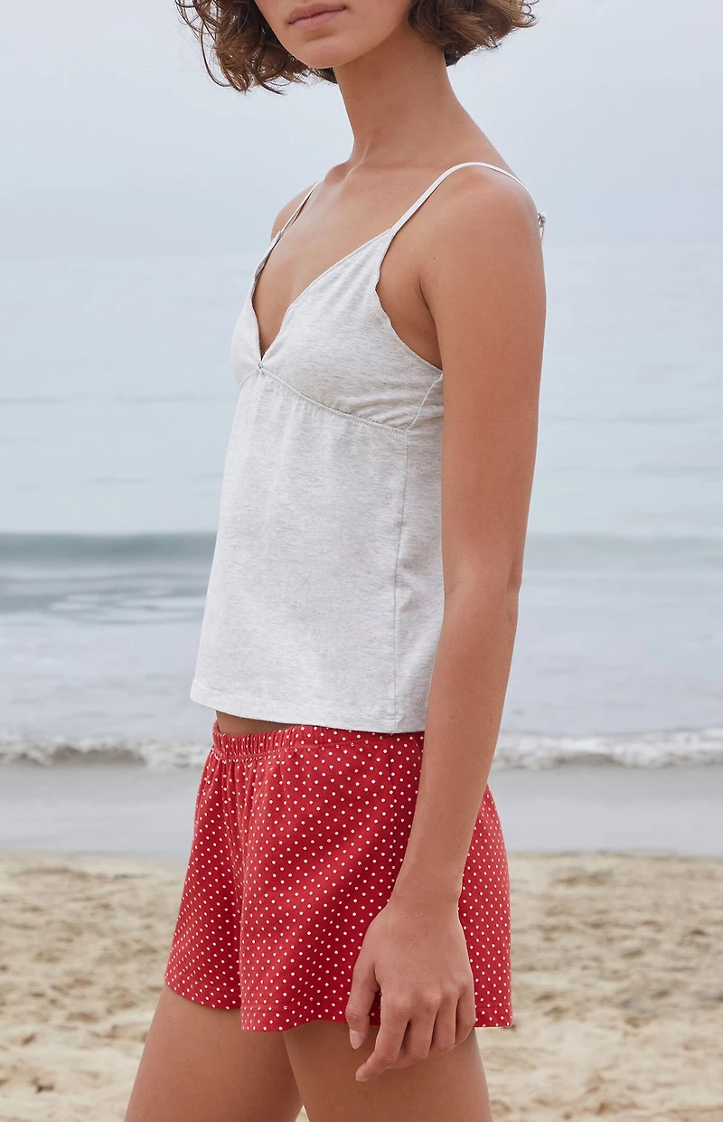 John Galt Red Polka Dot Emery Lounge Shorts