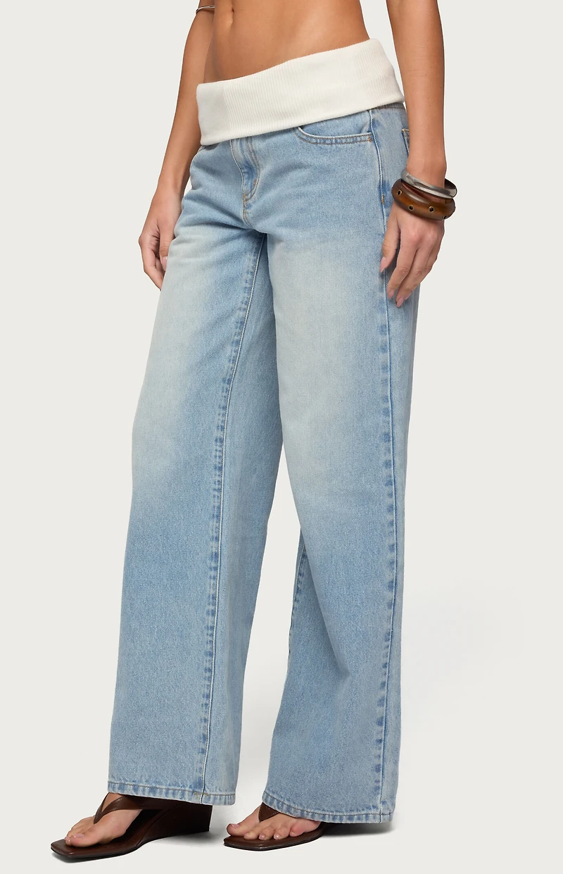 Edikted Knit Foldover Low Rise Ba