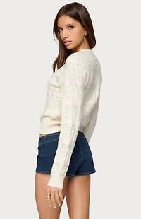 Edikted Emerie Flower Textured Knit Sweater