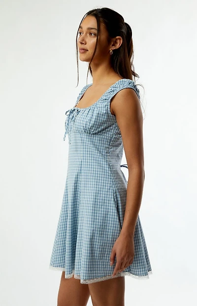 Your Favorite Plaid Tie Front Mini Dress