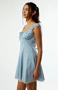 Your Favorite Plaid Tie Front Mini Dress