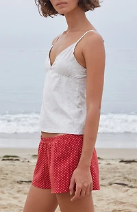 John Galt Silver Tiffany Bow Tank Top