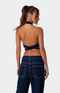Edikted Hamlin Wrap Tie Crop Top