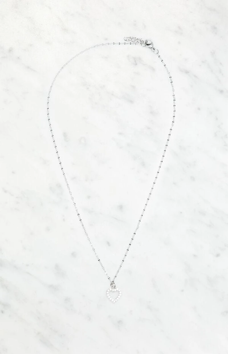John Galt Rhinestone Heart Necklace