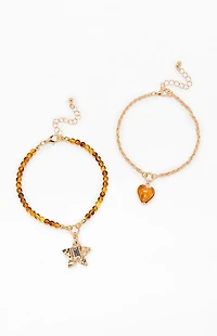 LA Hearts 2 Pack Raven Beaded Bracelets