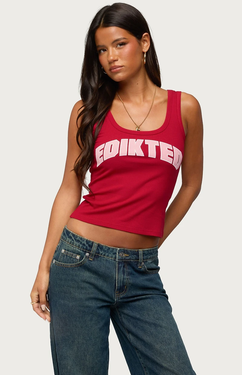 Edikted Girly Ribbed Tank Top