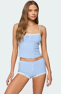 Edikted Olena Lacey Henley Tank Top