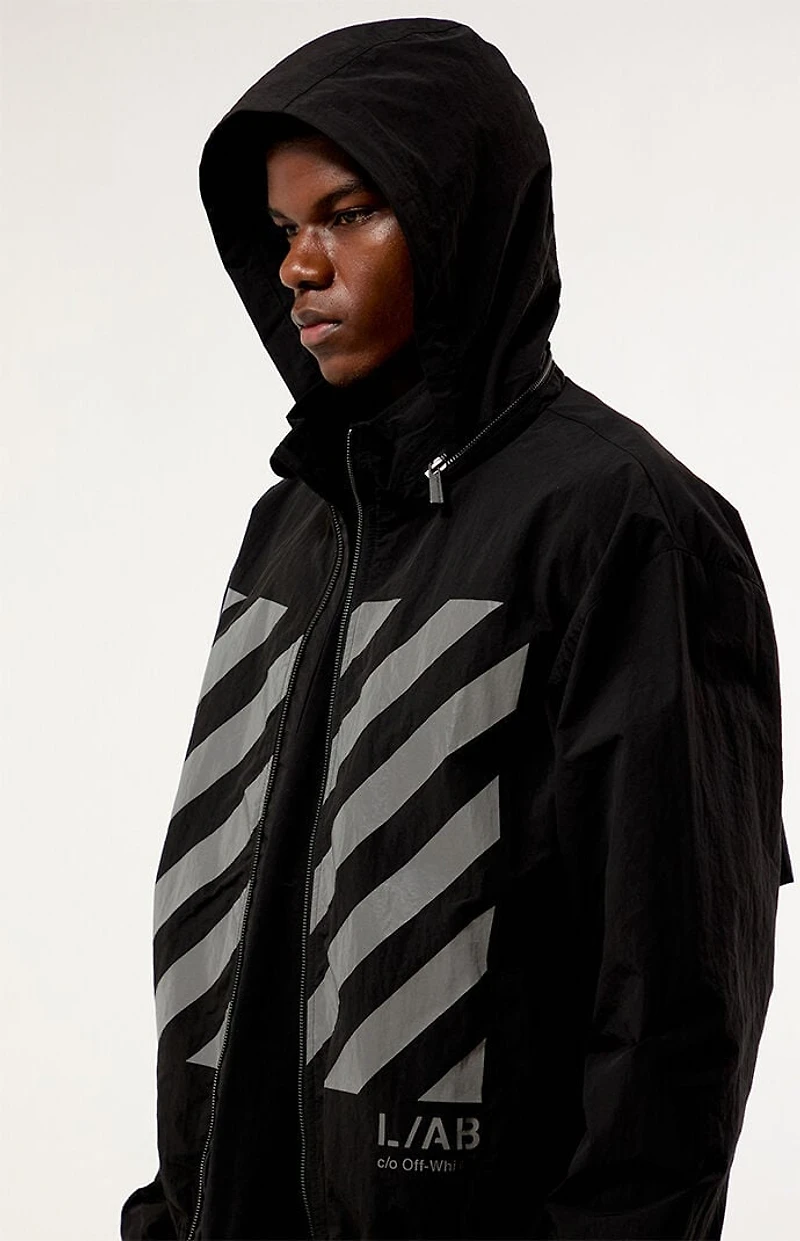 L/AB c/o Off-White Reflective Diagonal Windbreaker Jacket