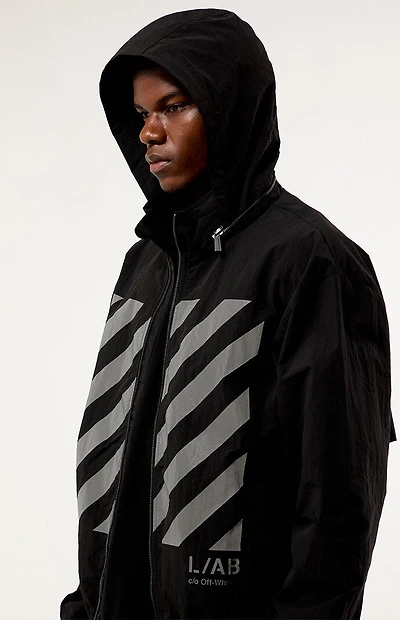 L/AB c/o Off-White Reflective Diagonal Windbreaker Jacket
