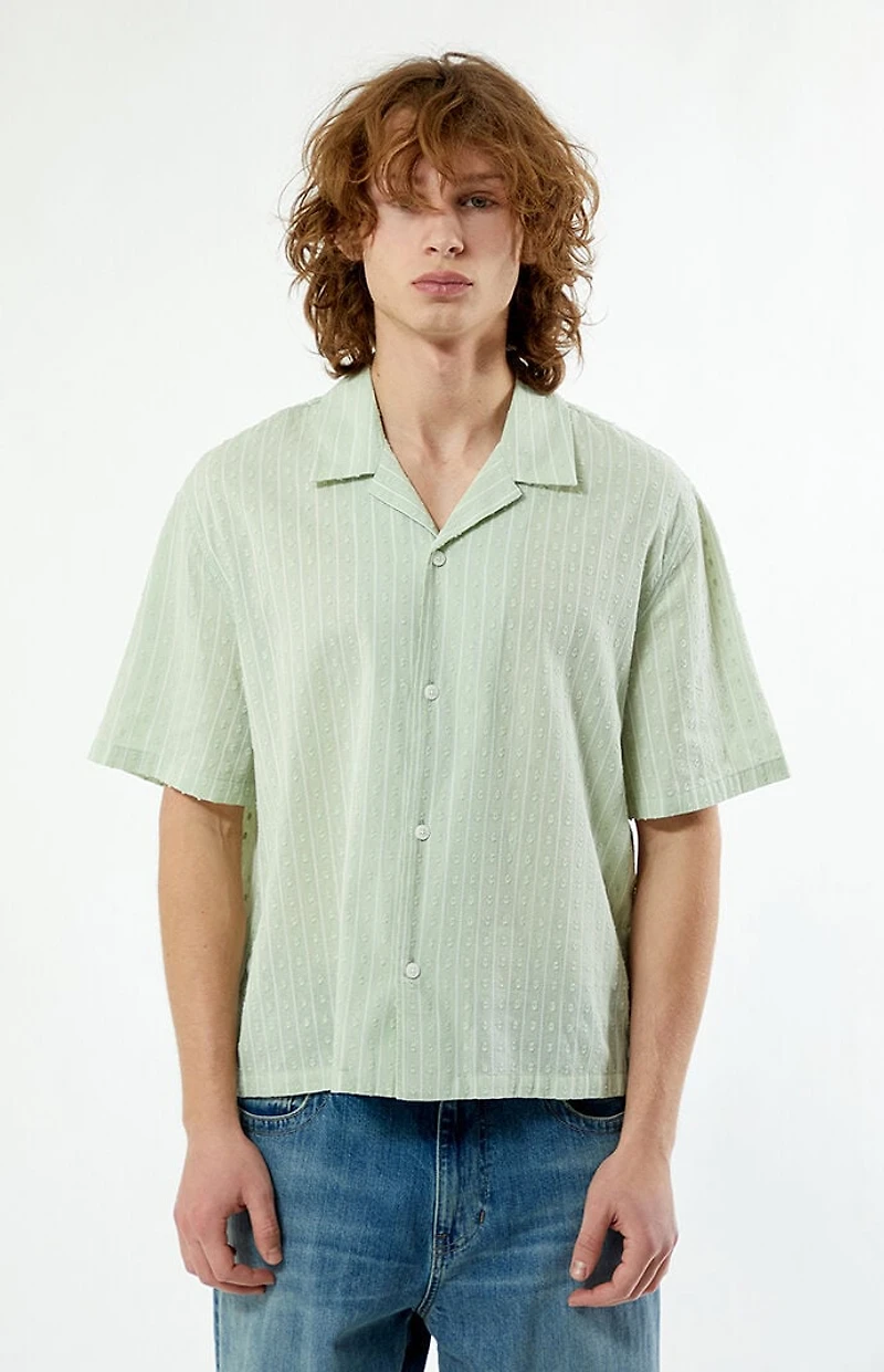 Pacsun White Pointelle Oversized Camp Shirt