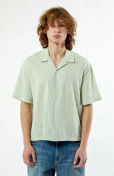 Pacsun White Pointelle Oversized Camp Shirt