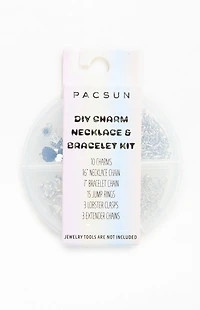 LA Hearts Silver DIY Charm Necklace & Bracelet Kit