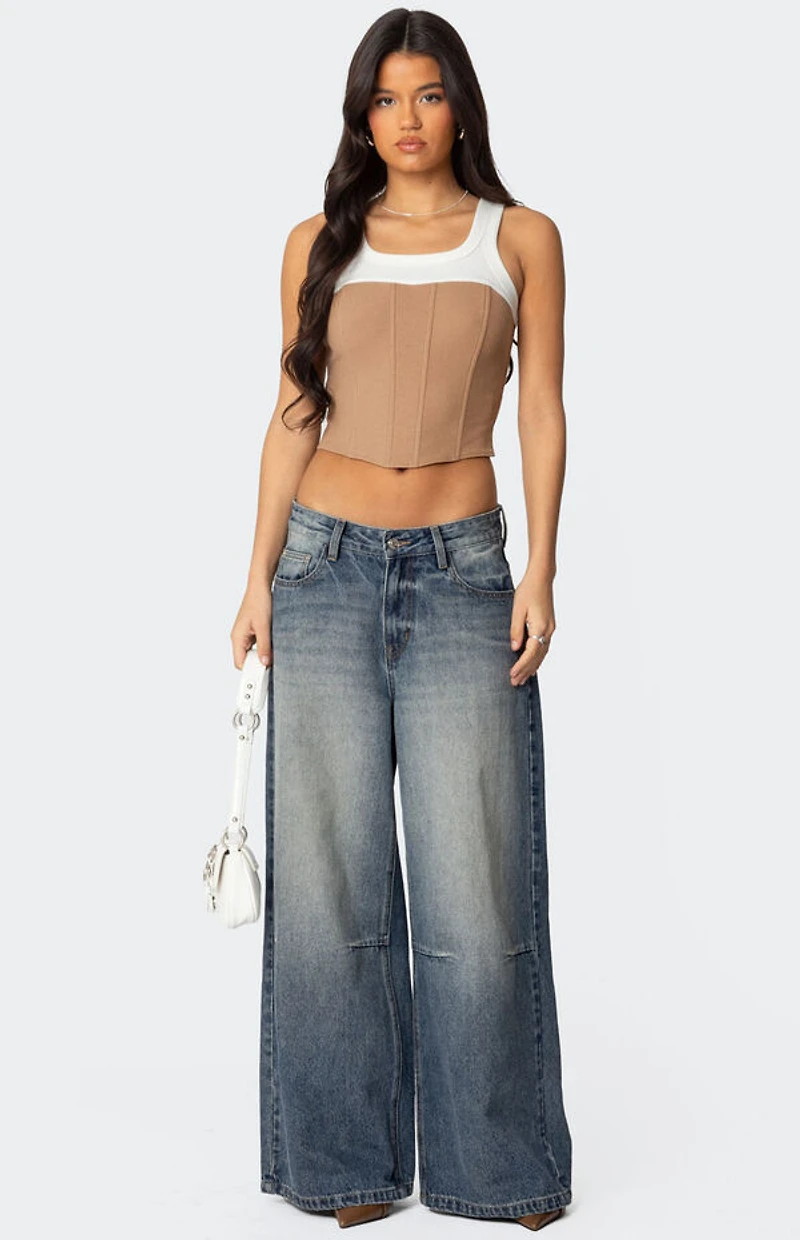Edikted Ila Contrast Layered Corset