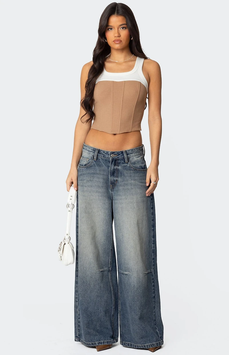 Edikted Ila Contrast Layered Corset