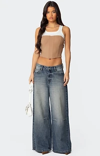 Edikted Ila Contrast Layered Corset