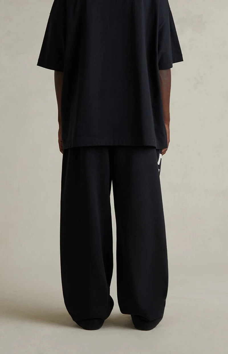 Fear of God ESSENTIALS Jet Black Lounge Fleece Baggy Sweatpants