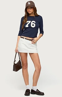 Edikted Seventy Six Quarter Sleeve T-Shirt