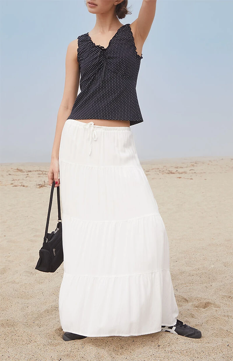 John Galt Black Polka Dot Malena Top