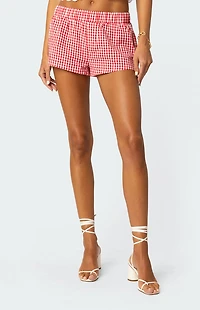Edikted Gingham Boxer Shorts