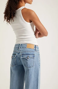 Pacsun Casey Low Rise Baggy Jeans Double Button Medium Indigo