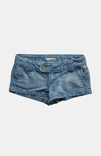 PS VINTAGE 2000s Medium Indigo Y2K Low Rise Micro Jean Shorts