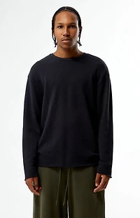 Pacsun Black Basic Waffle Knit Long Sleeve Shirt