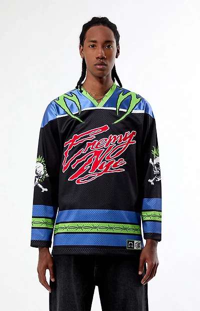 Enemy NYC Black & Green Diluted Hockey Jersey