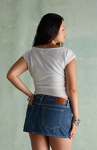 RARE DNM EDIT Piper Dark Indigo Denim Micro Mini Skirt