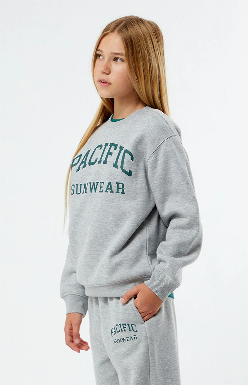 Pacsun Kids Heather Grey Pacific Sunwear Crew Neck Sweatshirt