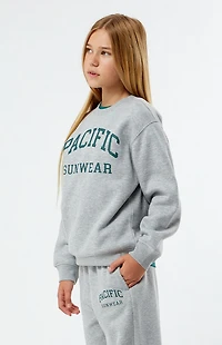 Pacsun Kids Heather Grey Pacific Sunwear Crew Neck Sweatshirt