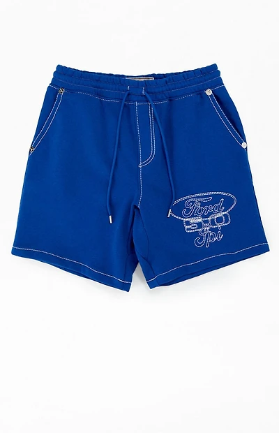 True Religion x Ford Big Fleece Blue Sweat Shorts