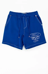 True Religion x Ford Big Fleece Blue Sweat Shorts