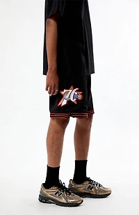 Mitchell & Ness NBA Philadelphia 76ers Black Mesh Shorts