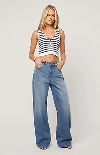 ABRAND Medium Blue 99 Paloma Low Rise Baggy Jeans