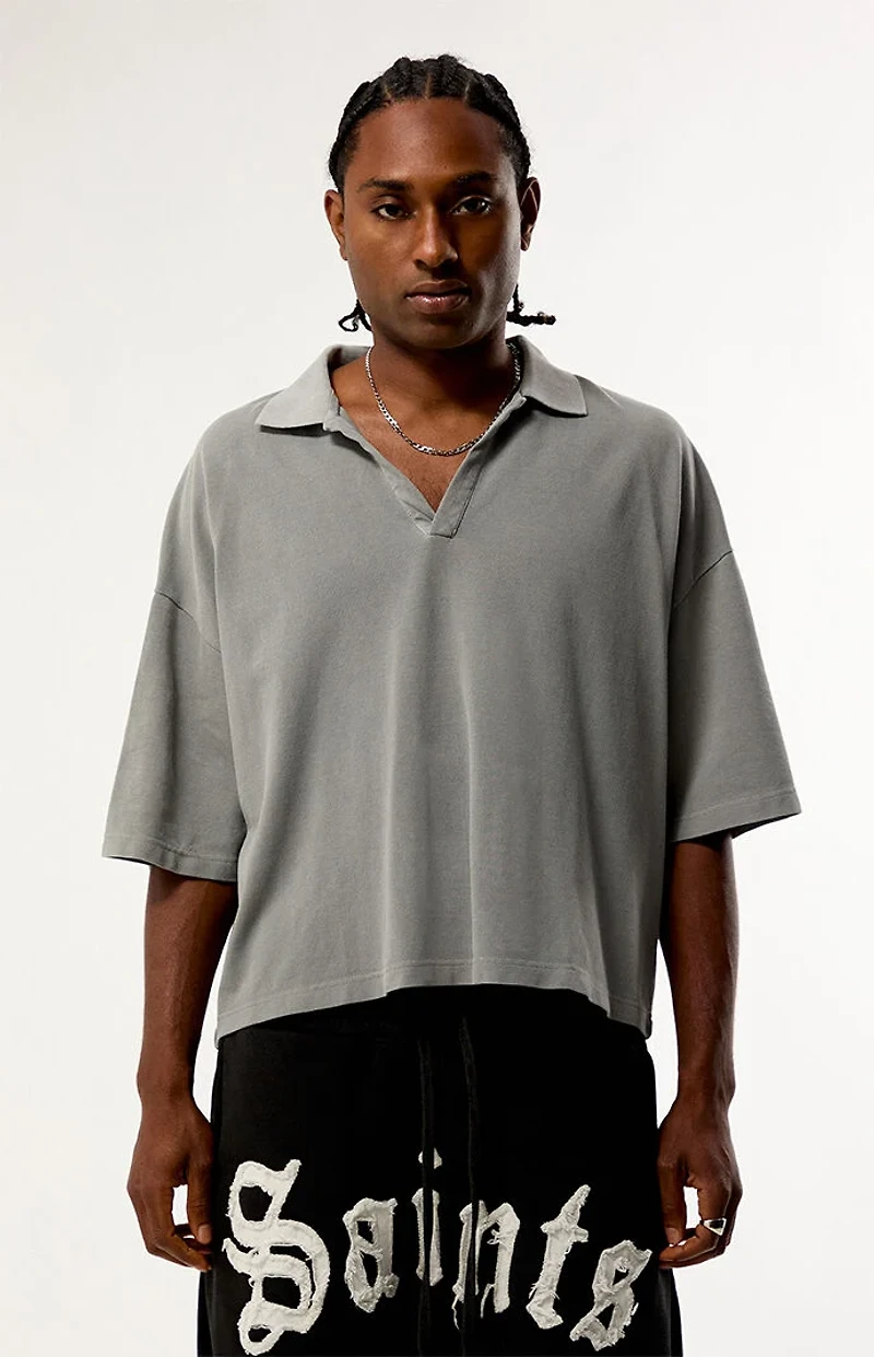 Pacsun Gray Solid Polo Shirt