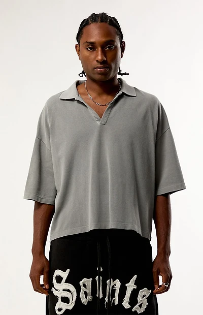 Pacsun Gray Solid Polo Shirt