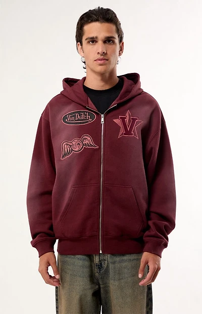 Von Dutch Embroidered Zip Up Hoodie