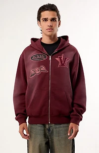 Von Dutch Embroidered Zip Up Hoodie